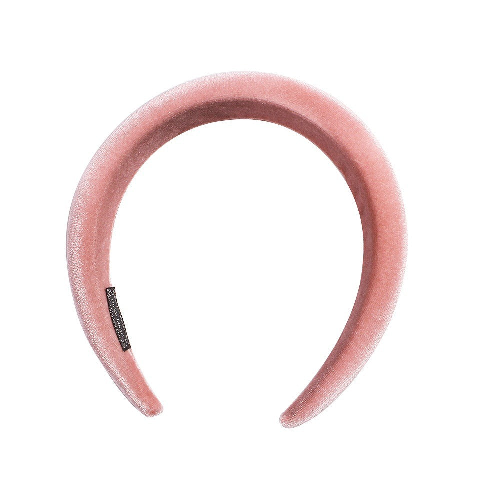 Wide edge velvet sponge hair clip for women's head clip high skull top hair clip