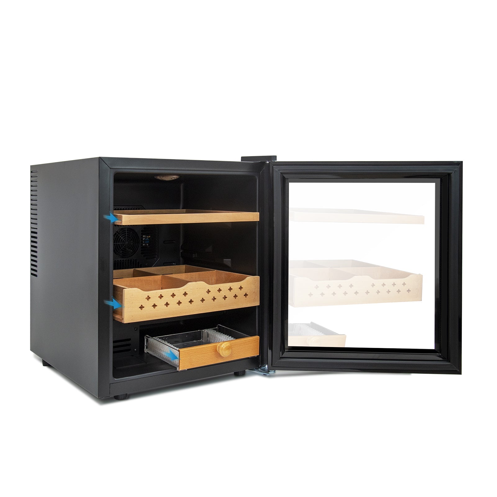 50L Cigar Humidors with 3-IN-1 Cooling, Heating & Humidity Control, 250 Counts Capacity Cigar Humidor Humidifiers with Constant Temperature Controller