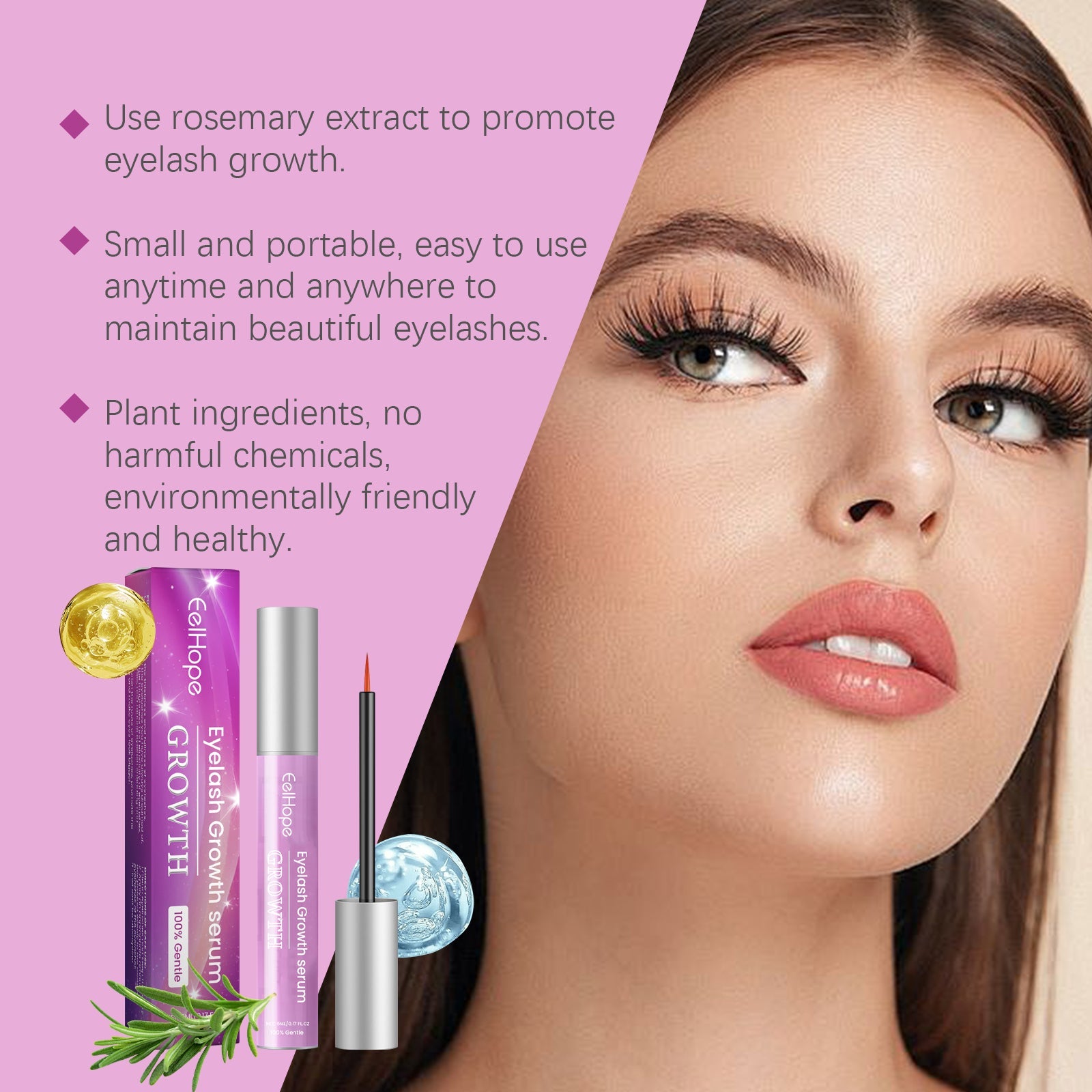 Mascara Nourishes The Root Of The Lashes Gently And Charms The Lashes Naturally Curl And Resist Smudge