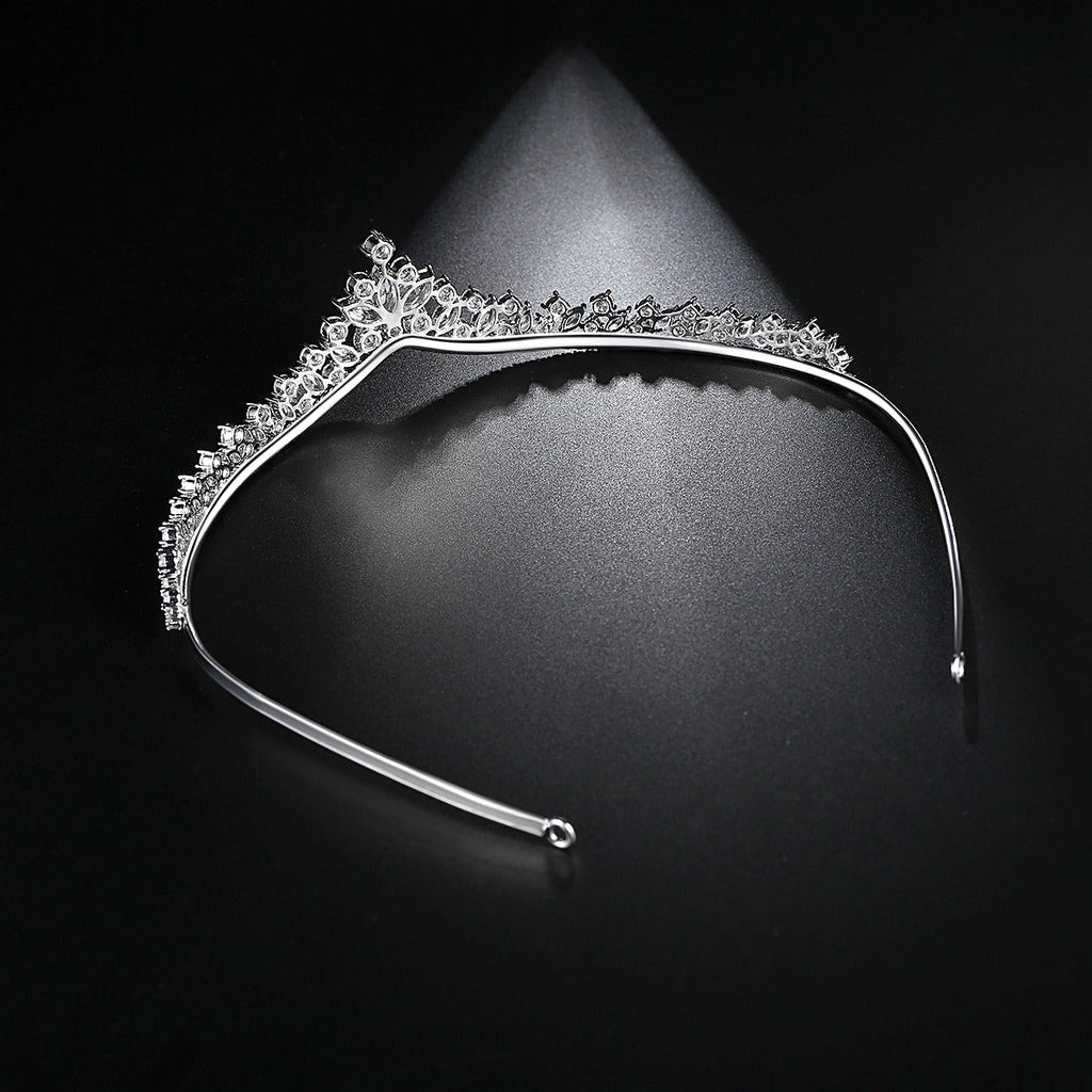 Crown Wedding Copper Set 3A Zircon Fashion Hair Hoops and Combs Bride Exquisite Headwear Wedding Jewelry for Women