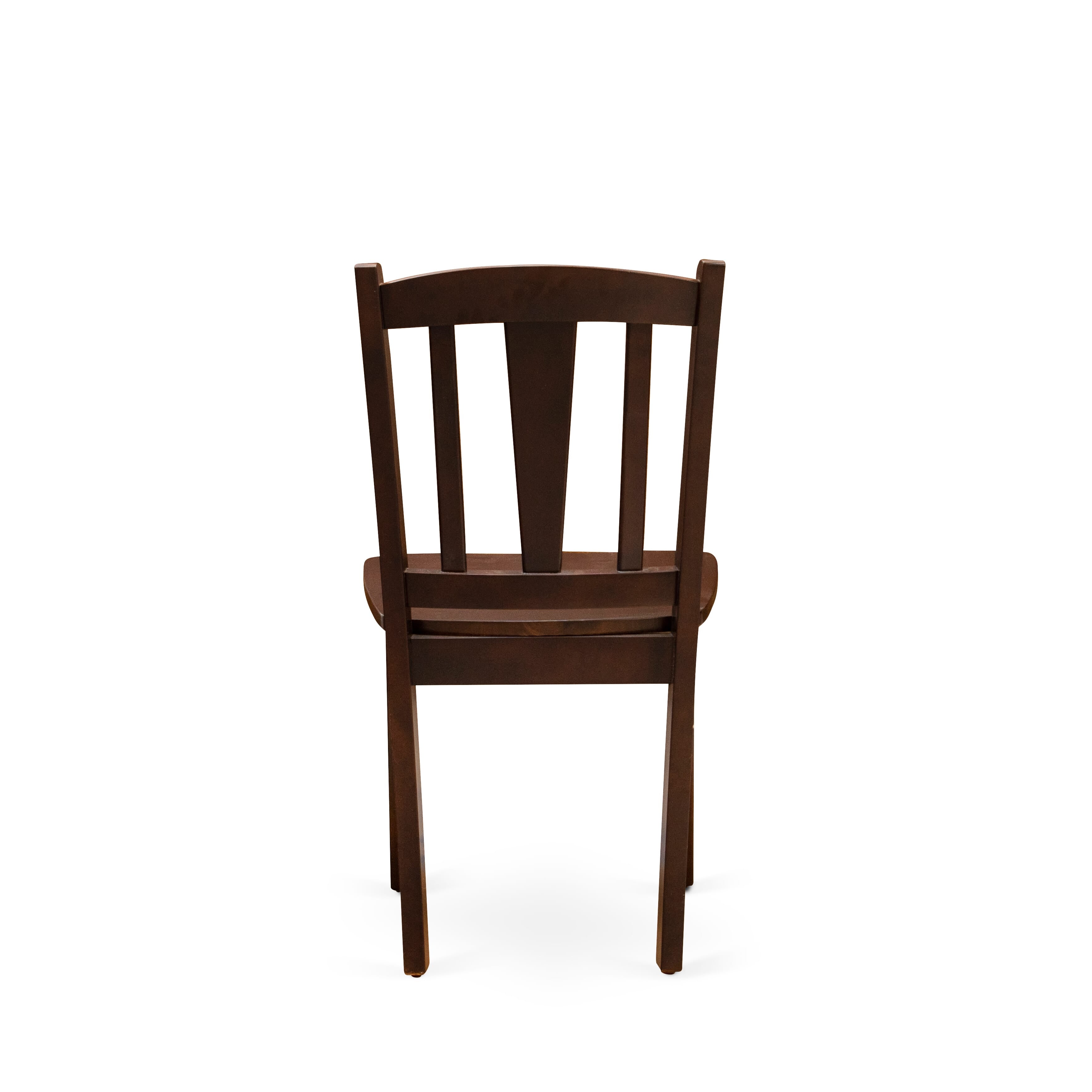 EAST WEST FURNITURE - ANDL5-MAH-W - 5-Piece Dining Room Table Set- 4 Wooden Chairs and Kitchen Table - Wooden Seat and Slatted Chair Back - Mahogany Finish