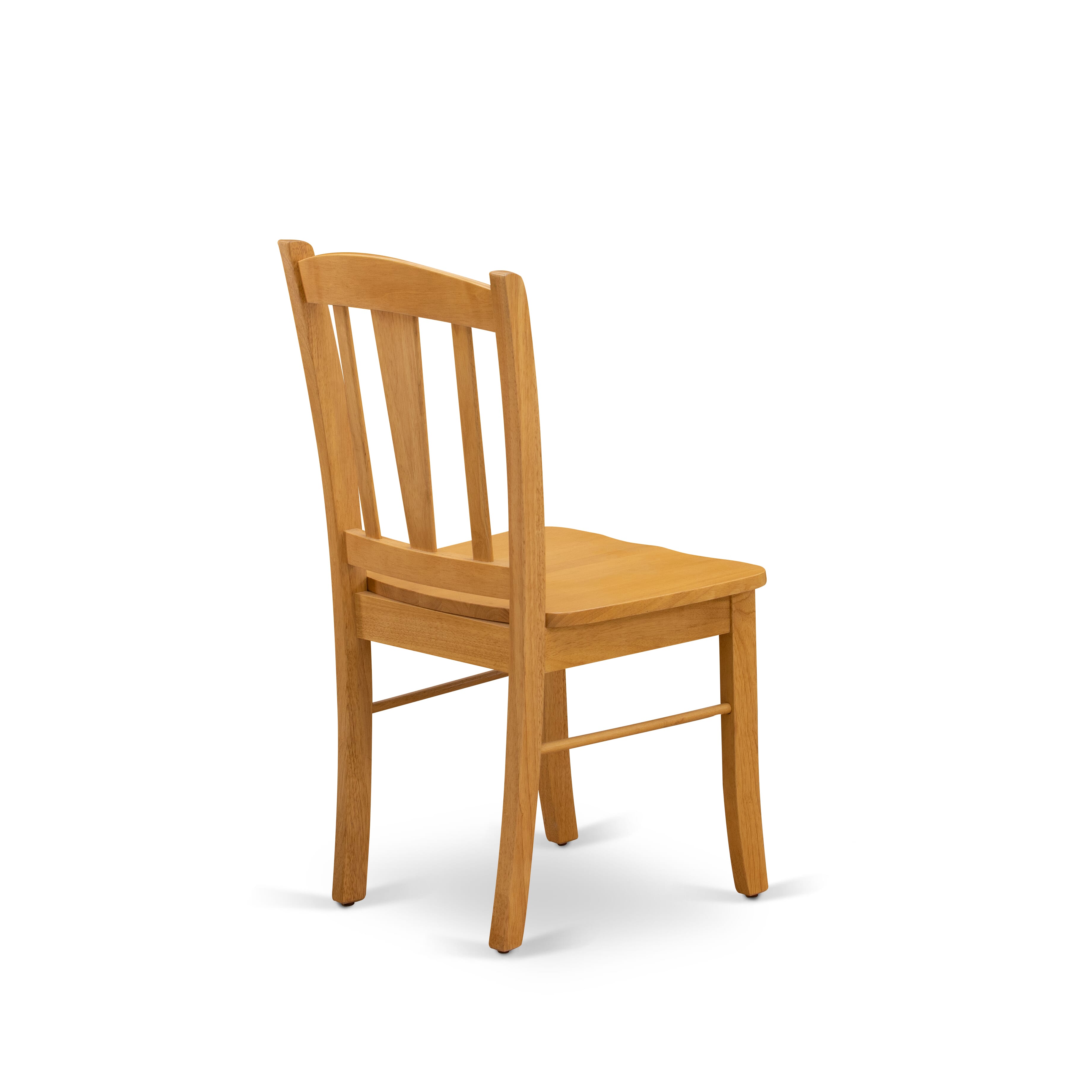 EAST WEST FURNITURE - ANDL5-OAK-W - 5-Pc Dining Room Table Set- 4 Dining Room Chair and dining table - Wooden Seat and Slatted Chair Back - Oak Finish