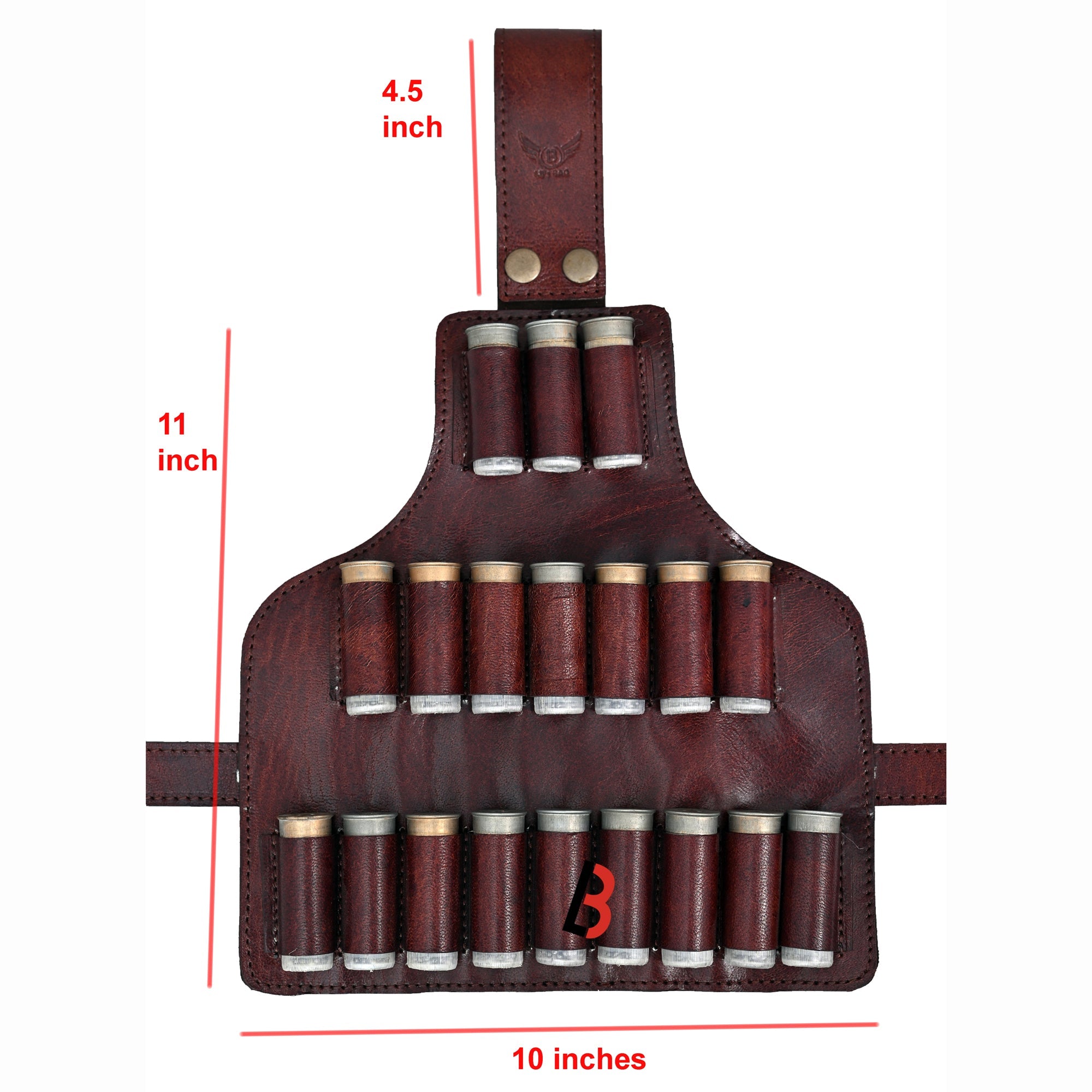 Cowhide Leather Cartridge Holder Leg Belt 12, 16 & 20 Gauge Shells | Hunting Ammo Organizer