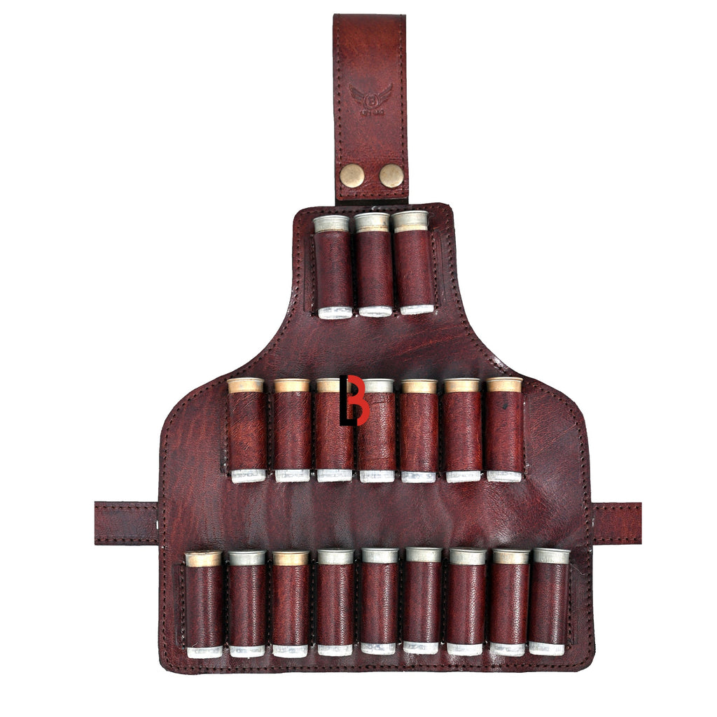 Cowhide Leather Cartridge Holder Leg Belt 12, 16 & 20 Gauge Shells | Hunting Ammo Organizer