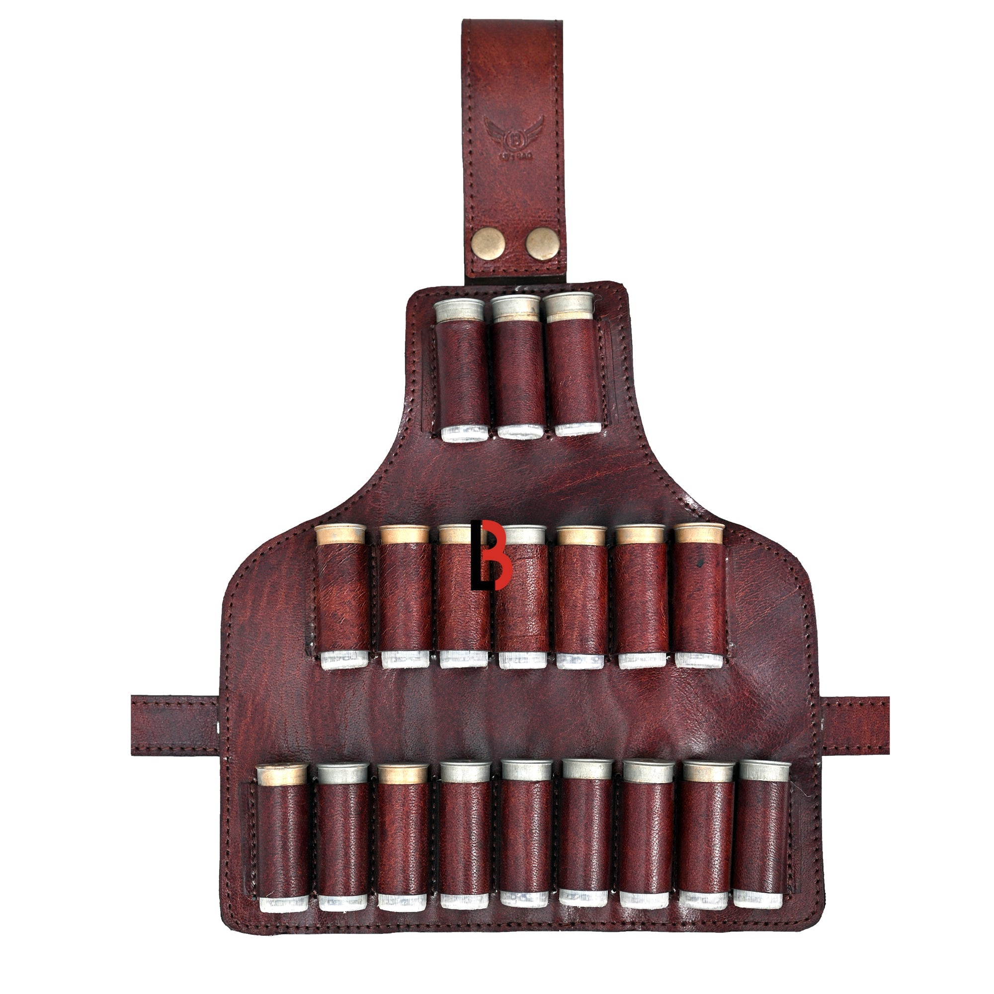 Cowhide Leather Cartridge Holder Leg Belt 12, 16 & 20 Gauge Shells | Hunting Ammo Organizer