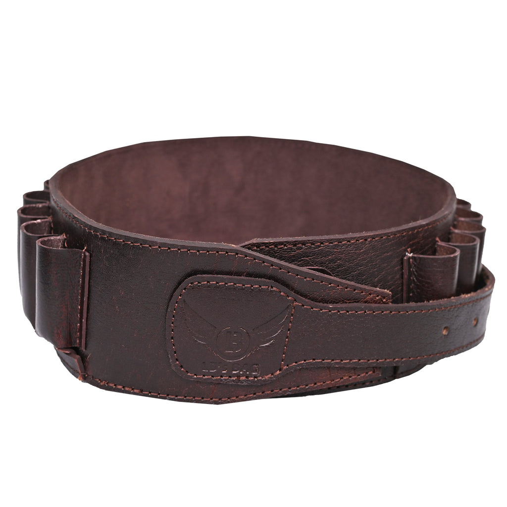 Cowhide Leather Shotshell Bandolier Belt 20-Shell Ammunition Carrier | Hunting Shell Holder