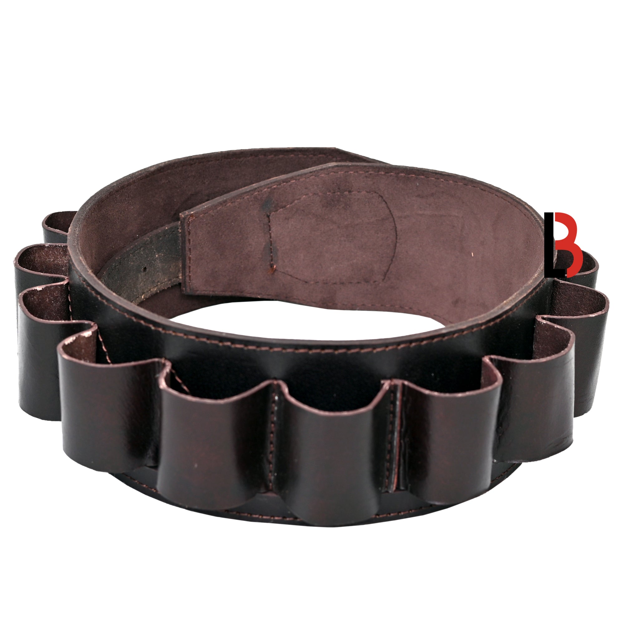 Double Barreled Shotgun Shell Bandolier Belt 12 Gauge Leather Ammunition Carrier
