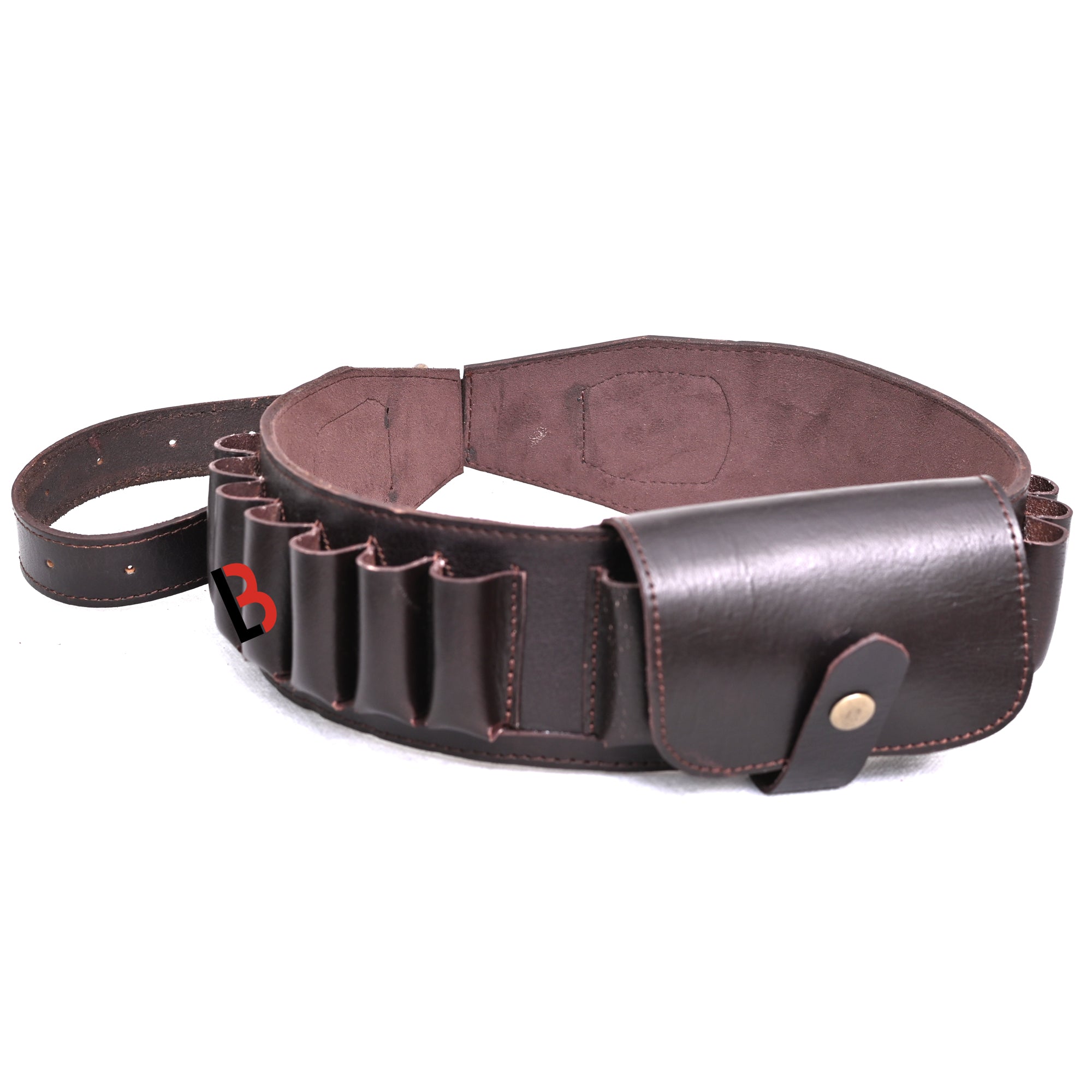 Cowhide Leather Shotshell Bandolier Belt 19-Shell Ammunition Carrier