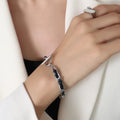 Hip hop design 18k real gold leather rope bracelet jewelry