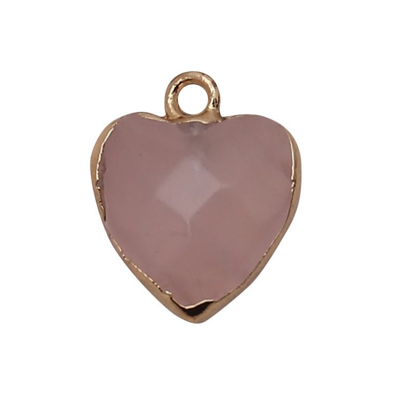 Women Jewelry  12.5mm Small Lovely Heart Pendant Labradorit Aventurine Opal Rose Crystal Quartz Stone Pendant DIY for Necklace