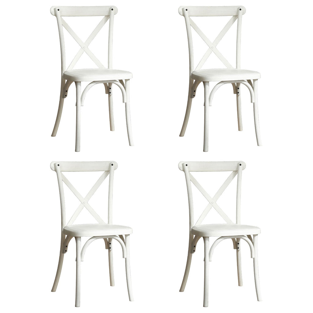 4-Pack Resin X-Back Chair, Mid Century Chair Modern Farmhouse Cross Back Chair for Kitchen ,Lime Wash