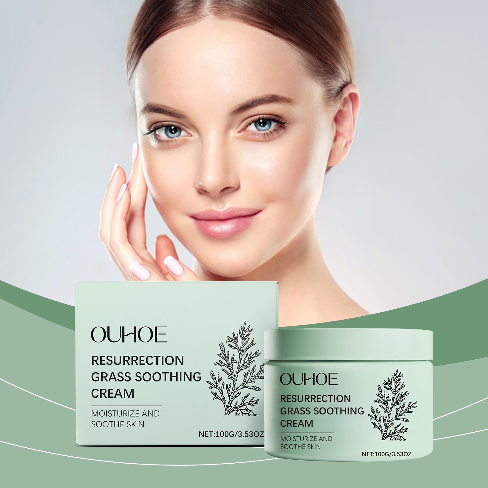 Reactivation Grass Soothing Cream, Delicate, Soft, Dry Skin, Repair And Improve Skin Elasticity Cream