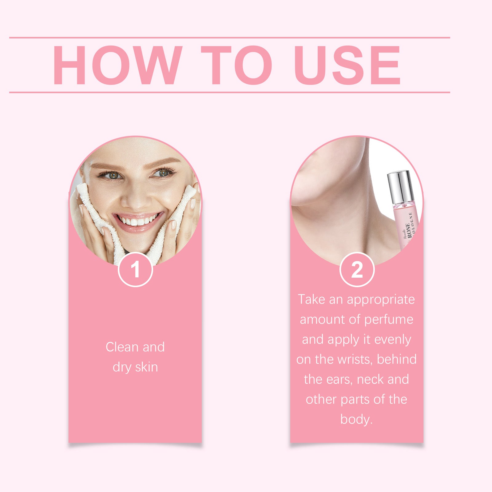 Rose Elegant Roll-On Perfume Women's Wrist Long-Lasting Light Fragrance Fresh Floral Roses Keep Perfume Perfume