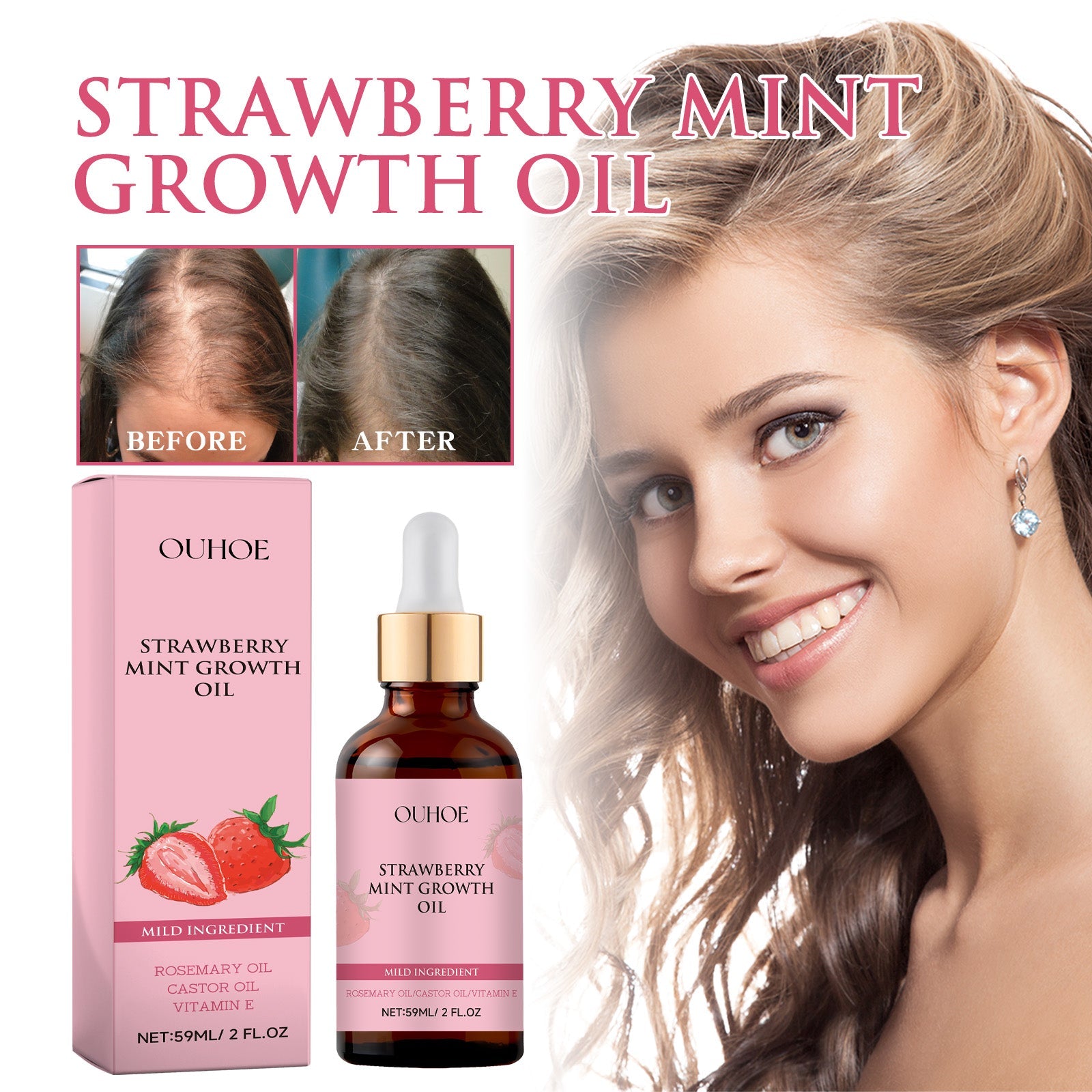 Hair Care Essential Oil Nourishes Frizzy Tail, Smooth Hair, Light Fragrance, Refreshing, Non-Sticky And Glossy Hair Care Essential Oil