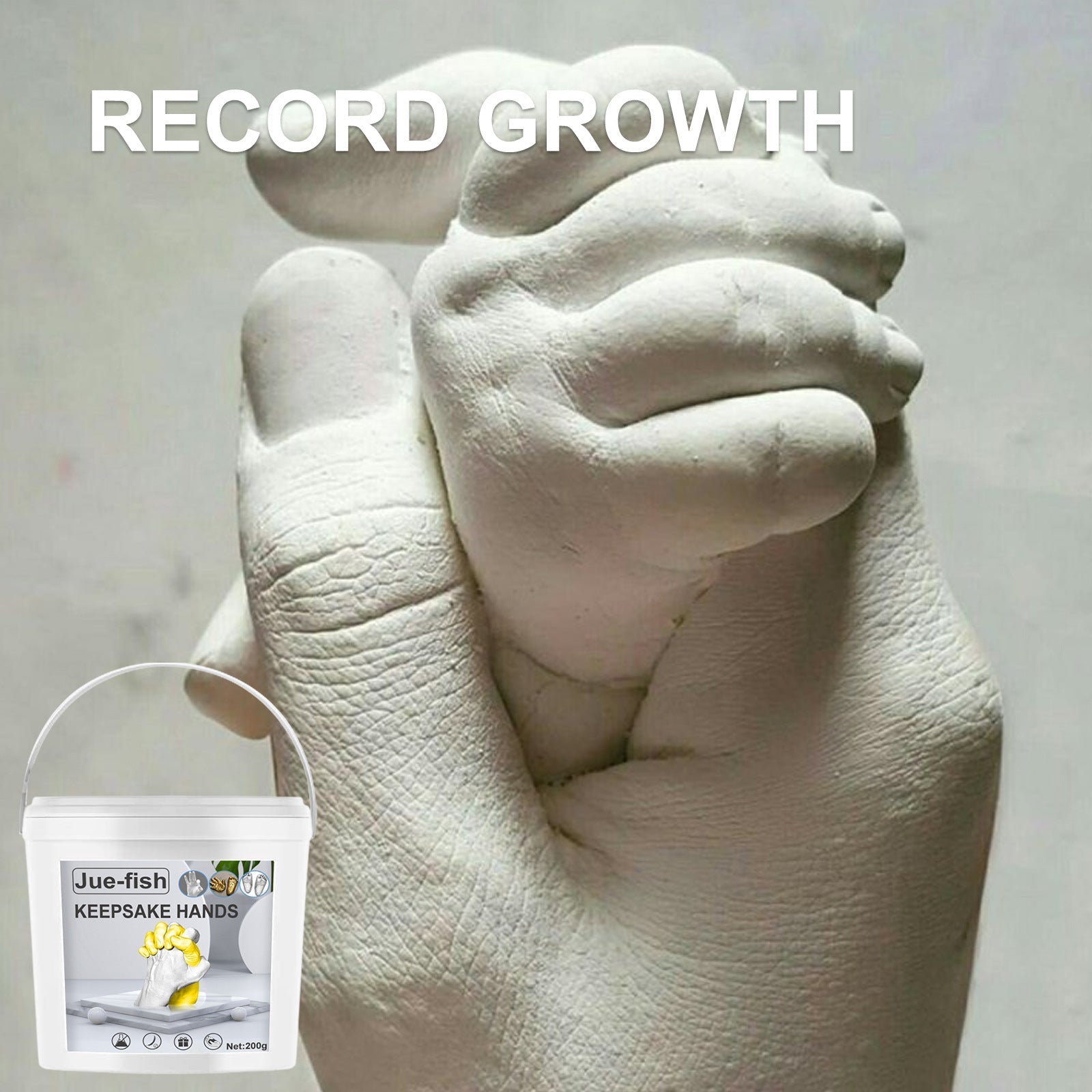 Jue-Fish 3D Hand Makrolon Powder Couple Anniversary Souvenir DIY Mother's Day Children's Day Gift