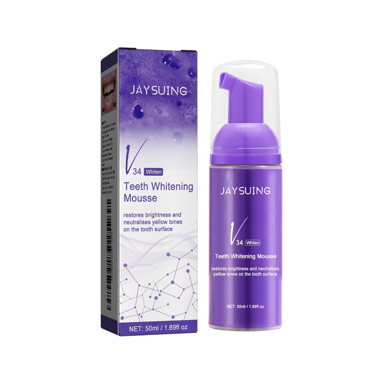 v34 Brightening Tooth Toothpaste, Whiten Teeth Correct Yellow Teeth Clean Stains Mouth Cleaning Toothpaste