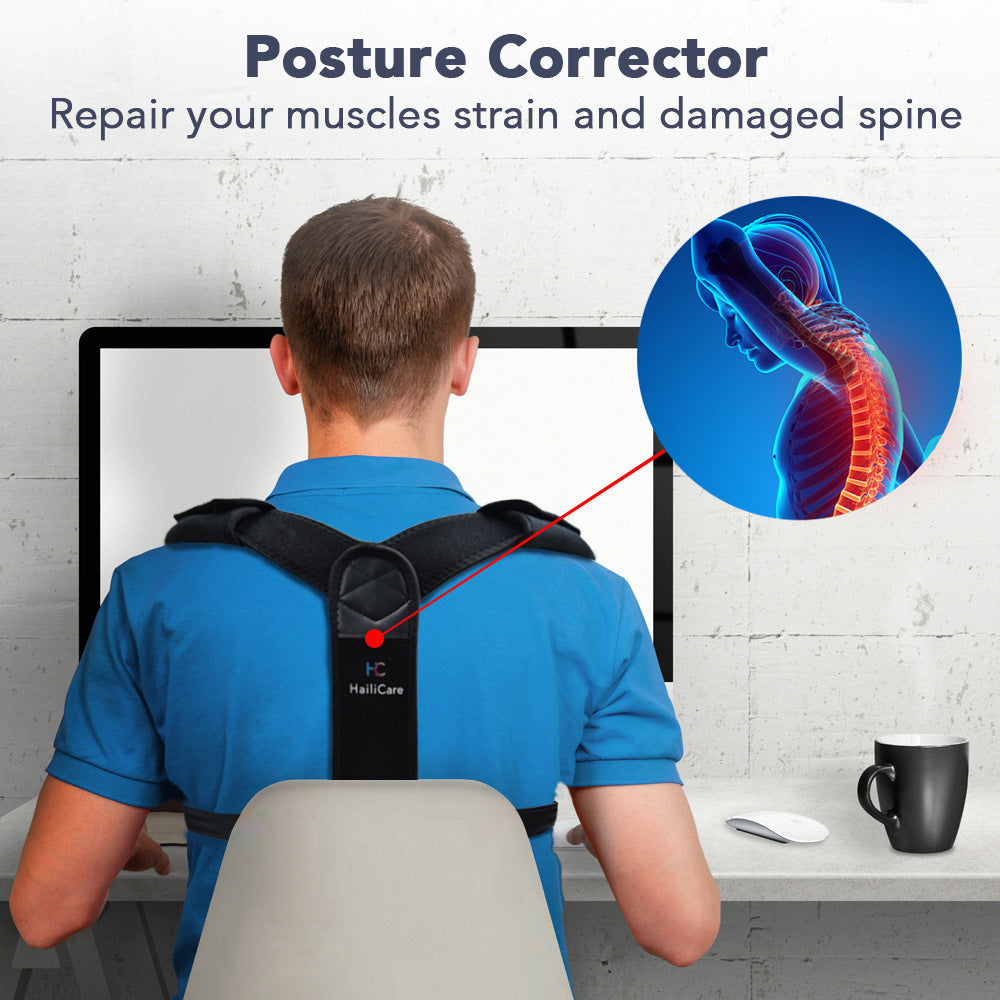 Humpback Correction Belt HailiCare Adjustment Sitting Position Men And Women Wear Invisible Breathable Back Orthopedic Belt