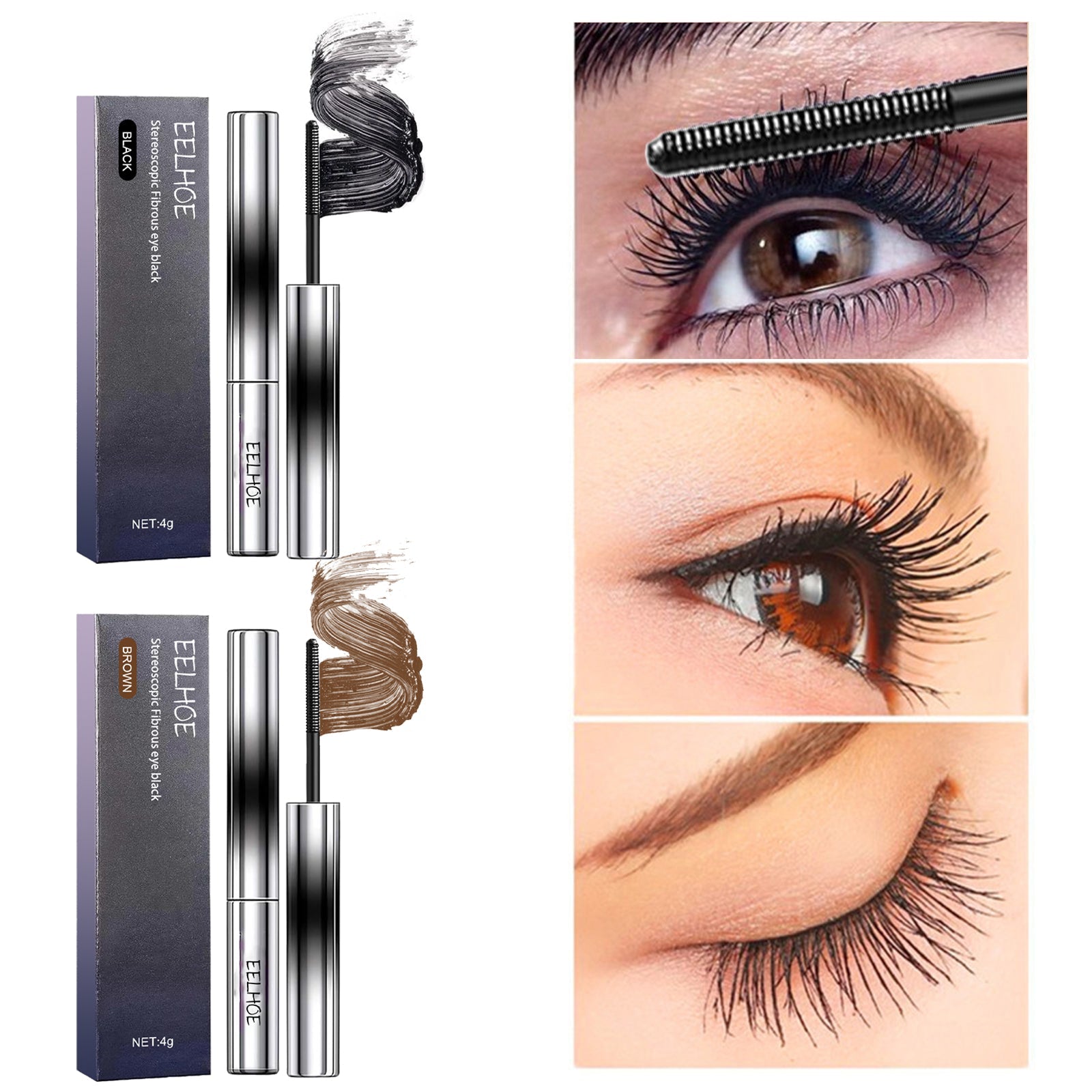 Curl Your Mascara, Eyelashes Black Beautiful Natural Thick Sweat-Proof, Not Smudgy, Not Makeup Off Slim Long