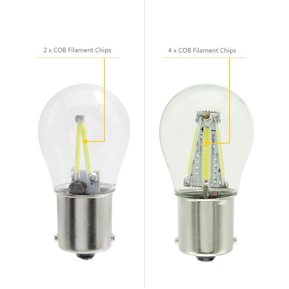 1pcs 1156 P21W BA15S 1157 BAY15D COB LED Filament Chip Car Brake Lights Auto Reverse Bulb Parking Lamp 12V Red White Yellow