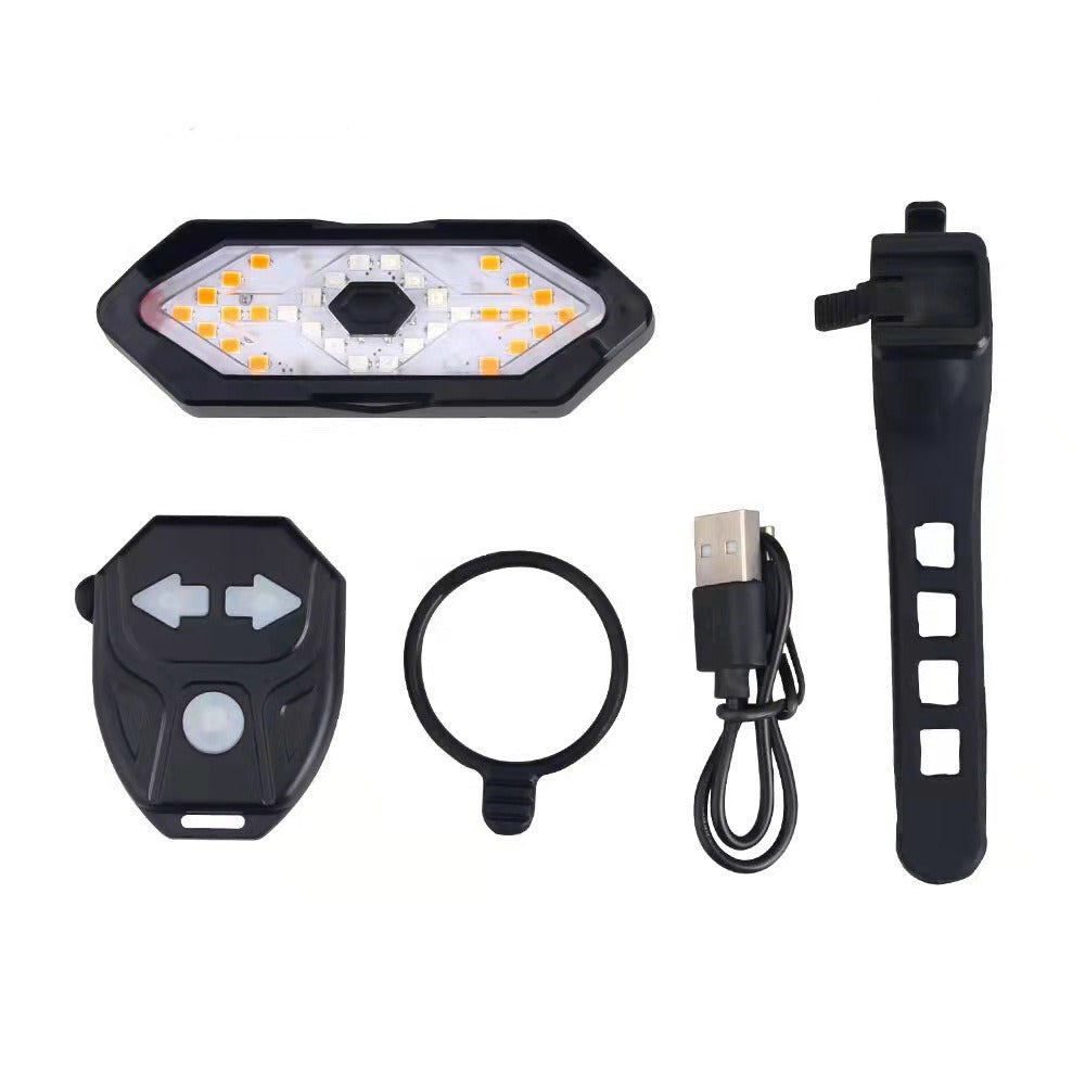 Bike Turn Signal Light Remote Control Bicycle Direction Indicator MTB LED Rear Rechargeable Steering Taillight with Horn