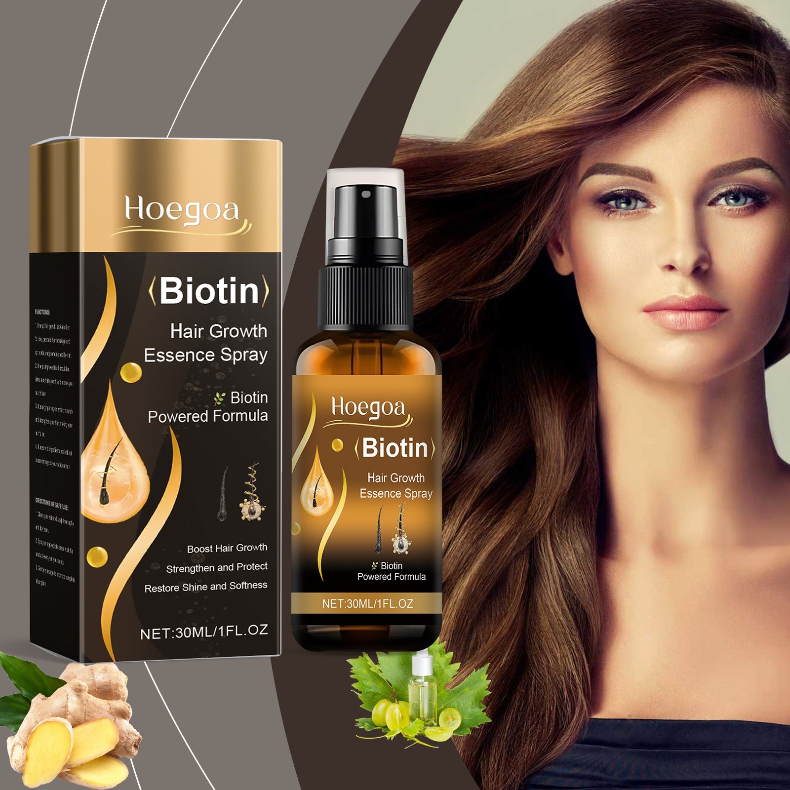 Hair Treatment Spray Strengthens Hair, Nourishes Scalp, Takes Care Of Frizz, Softens And Brightens