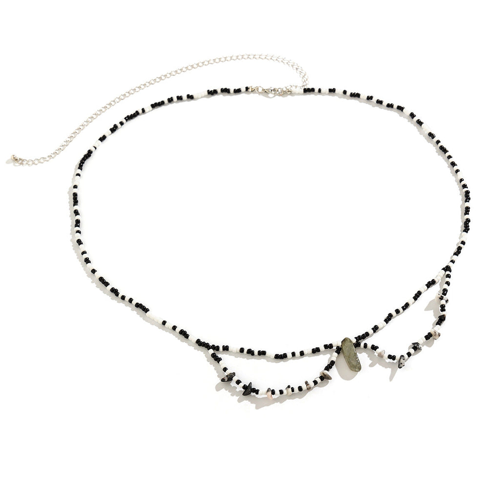 Summer beach rice bead belly button waist chain waist chain retro colored bead bead string chain