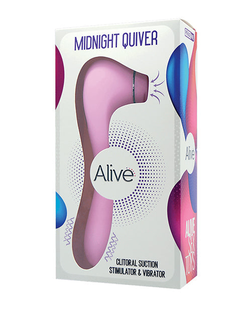 Alive Midnight Quiver Suction Vibrator -  Pink