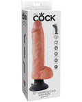 King Cock 10" Vibrating Cock & Balls - Flesh