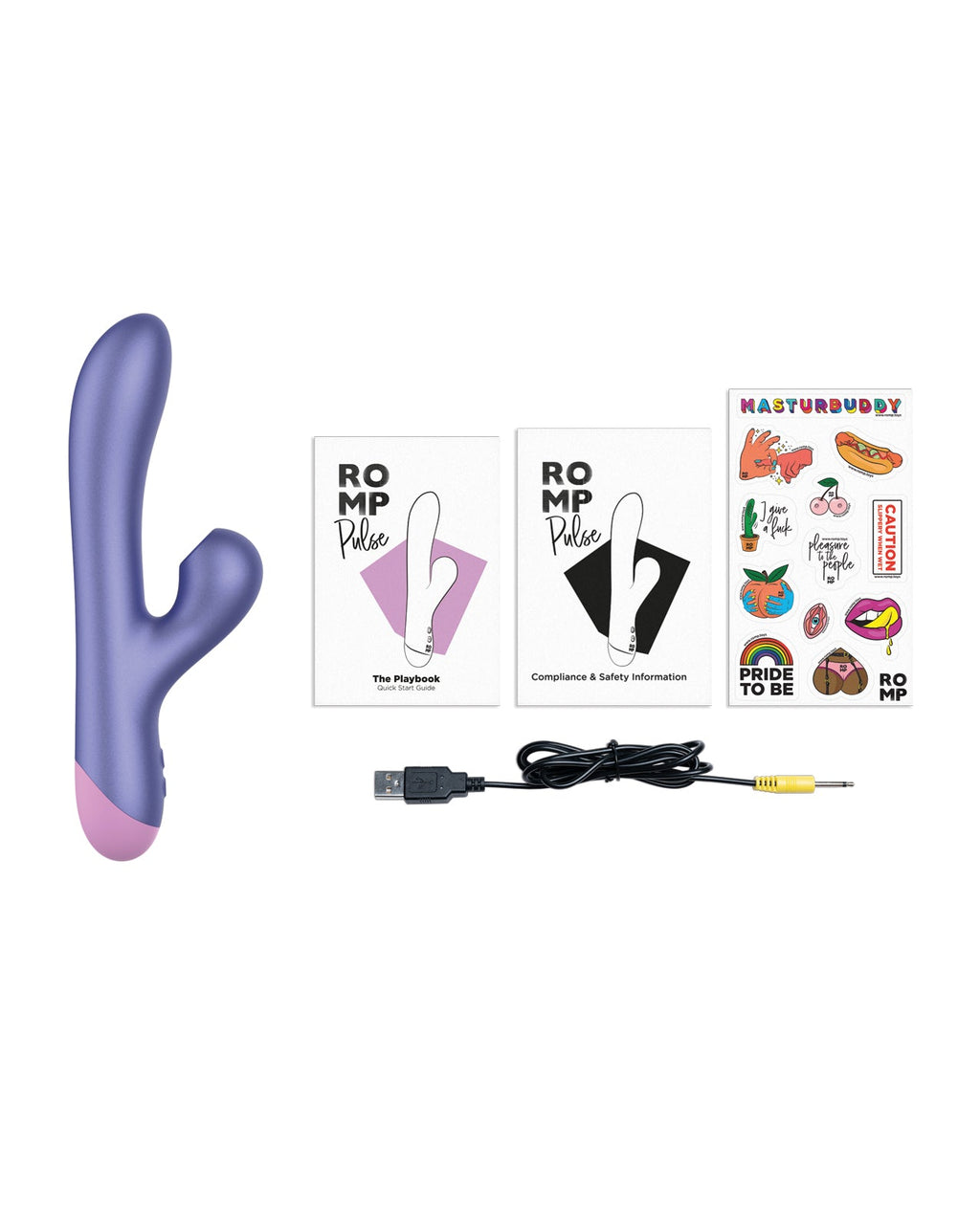 ROMP Pulse Air Pulse Rabbit Vibrator - Purple 3D