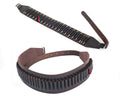 Cowhide Leather Rifle Cartridge Belt Bandolier Hunting Shell Holder & Ammo Carrier