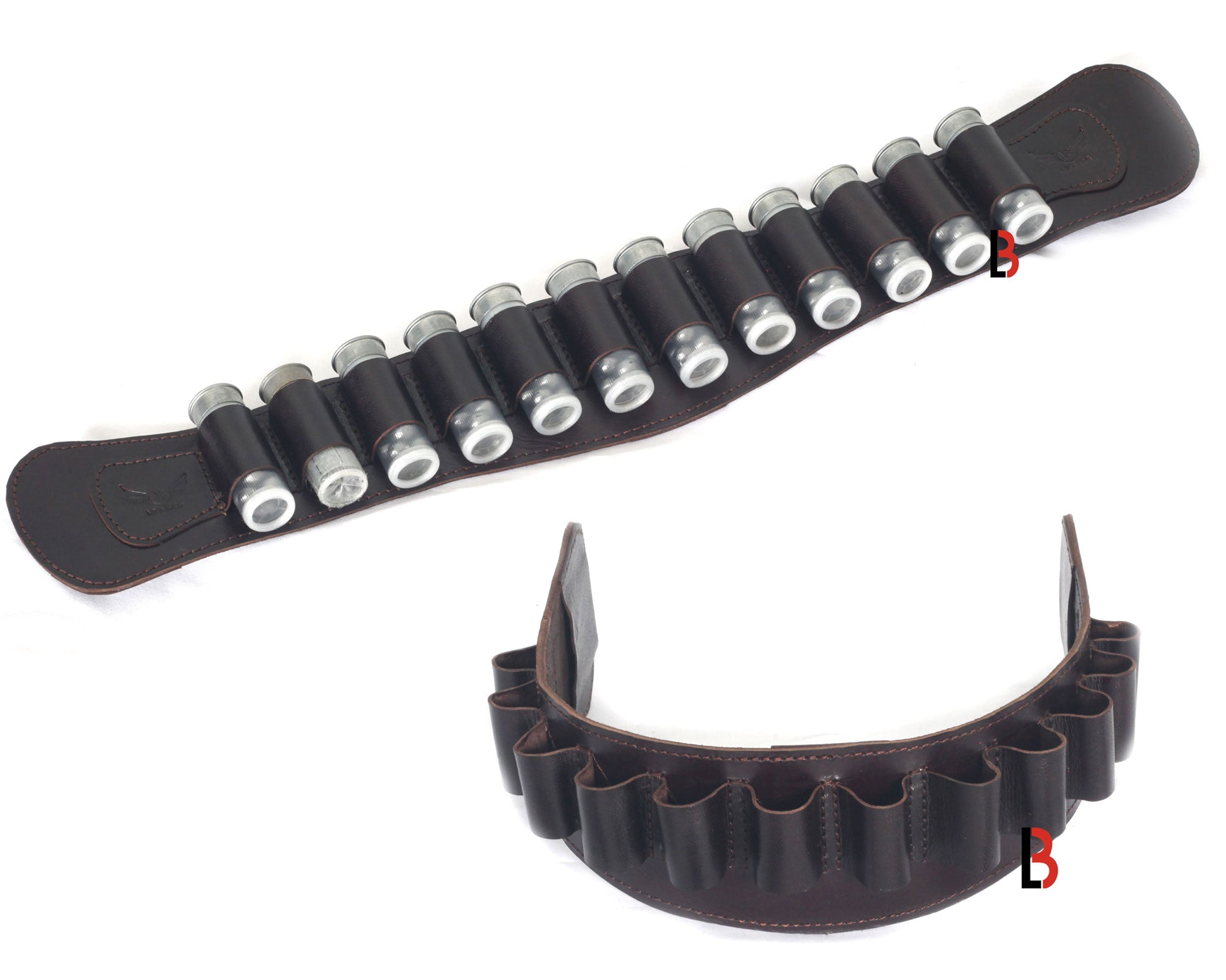 Cowhide Leather Shotgun Shotshell Reload Holder Belt Loop | 12 Gauge Ammunition Carrier