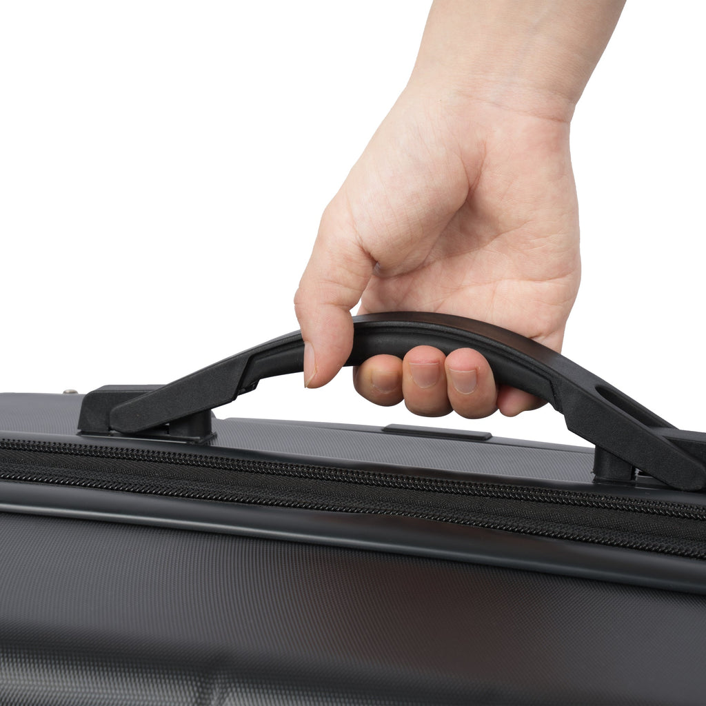 Hardshell Luggage Spinner Suitcase with TSA Lock Lightweight Expandable 24'' (Single Luggage) Black + ABS + 24 Inch