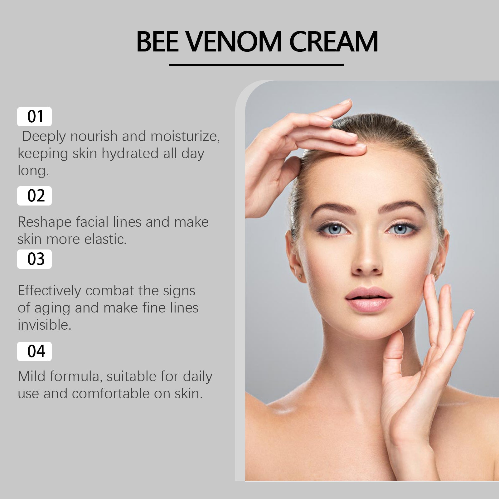 Bee-Venom Anti-Wrinkle Firming Face Cream Moisturizes, Hydrates, Lightens, Brightens And Lifts Fine Lines