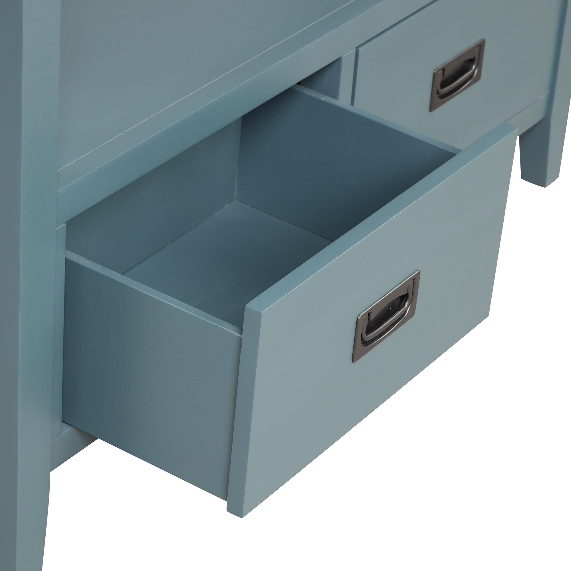 36'' Farmhouse Pine Wood Console Table Entry Sofa Table with 4 Drawers & 1 Storage Shelf ( Blue)