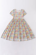 Platinum floral print dress for adult