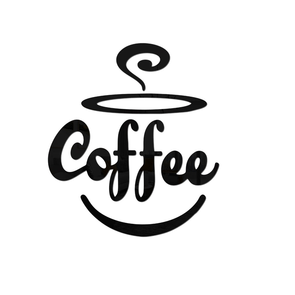 Coffee Themed Mirror Acrylic Wall Stickers for Kitchen and Dining Room