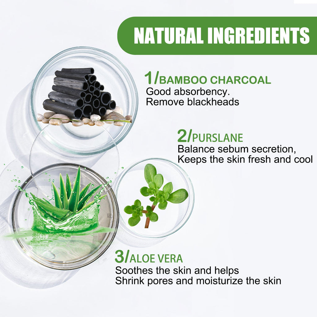 Bamboo Charcoal Blackhead Removing Tearing Facial Mask, Moisturizing Removing Blackhead And Acne Shrinking Pore Oil Control Mud Mask