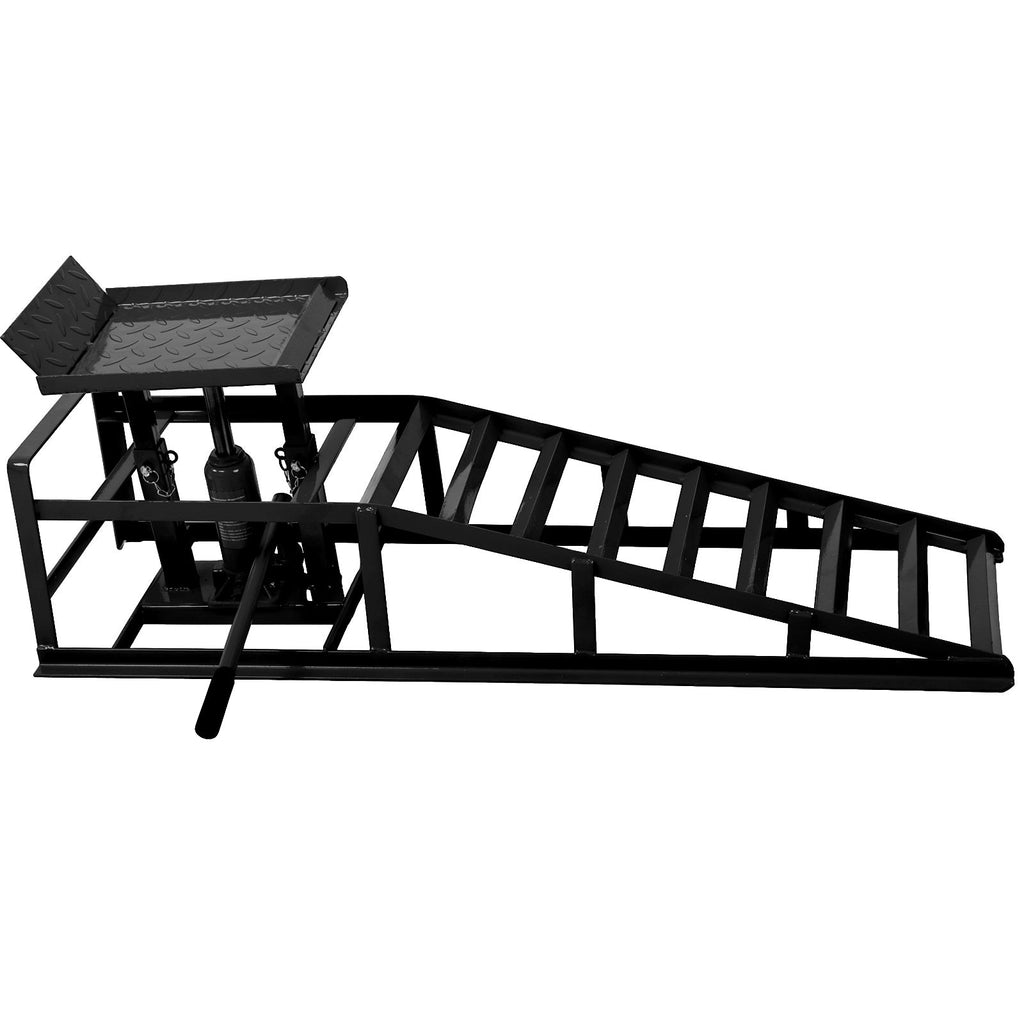 Car truck service ramp lift, garage car lift hydraulic ramp black 5-ton, maintenance frame lift (2 packs) black