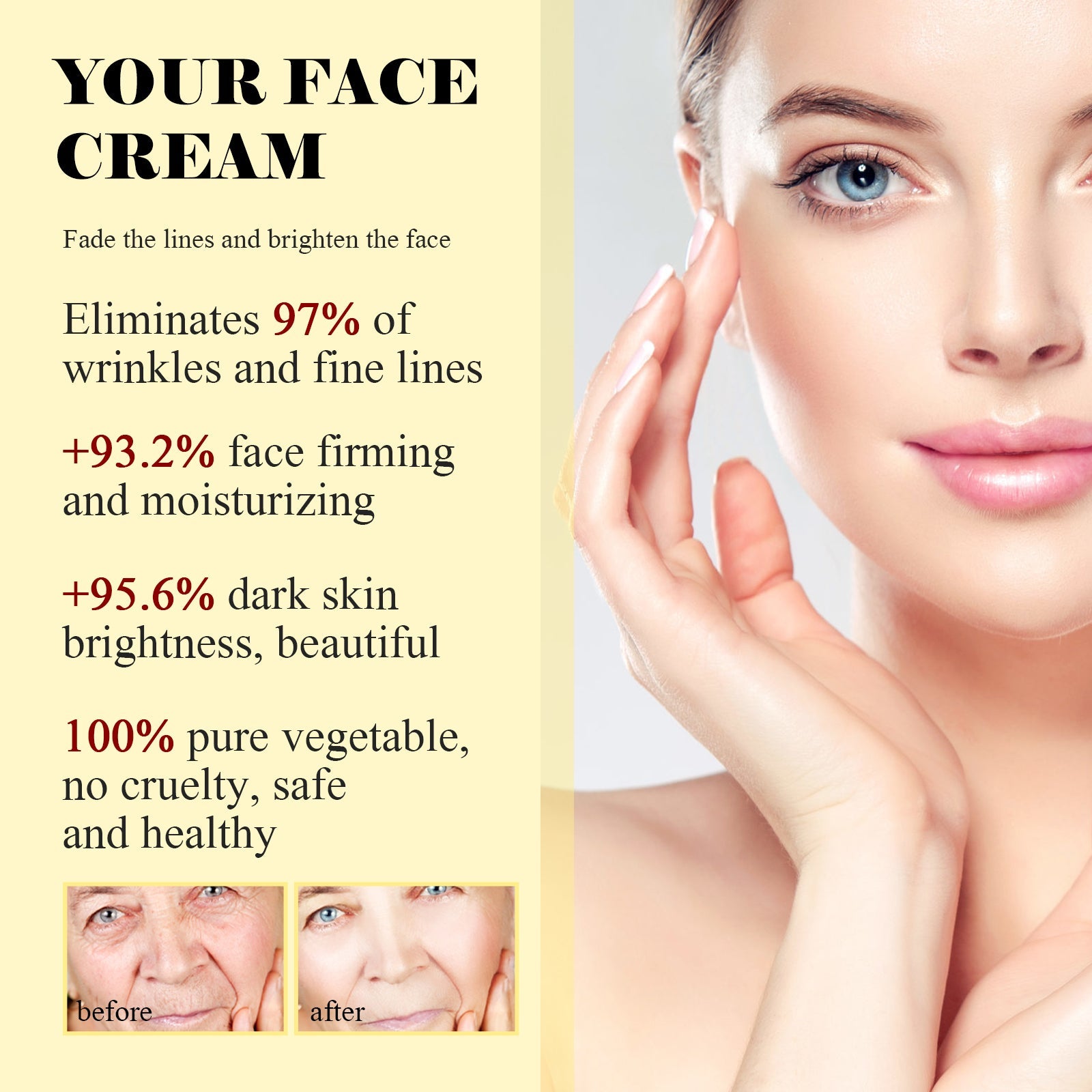 Deep Anti-Wrinkle Cream Anti-Aging, Lightening Spots And Fine Lines, Firming And Brightening Skin Moisturizing Cream