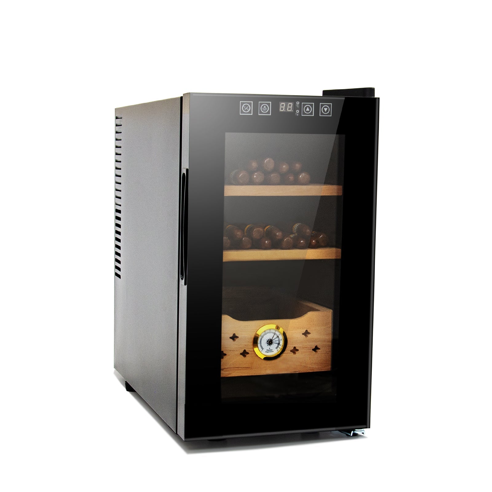 25L Electric Humidor, 150 Counts Capacity Cigar Humidor Humidifiers with Constant Temperature Controller, Cigar Humidor Box with