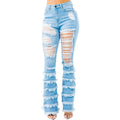 High Waist Layered Flare Jeans (33" inseam)