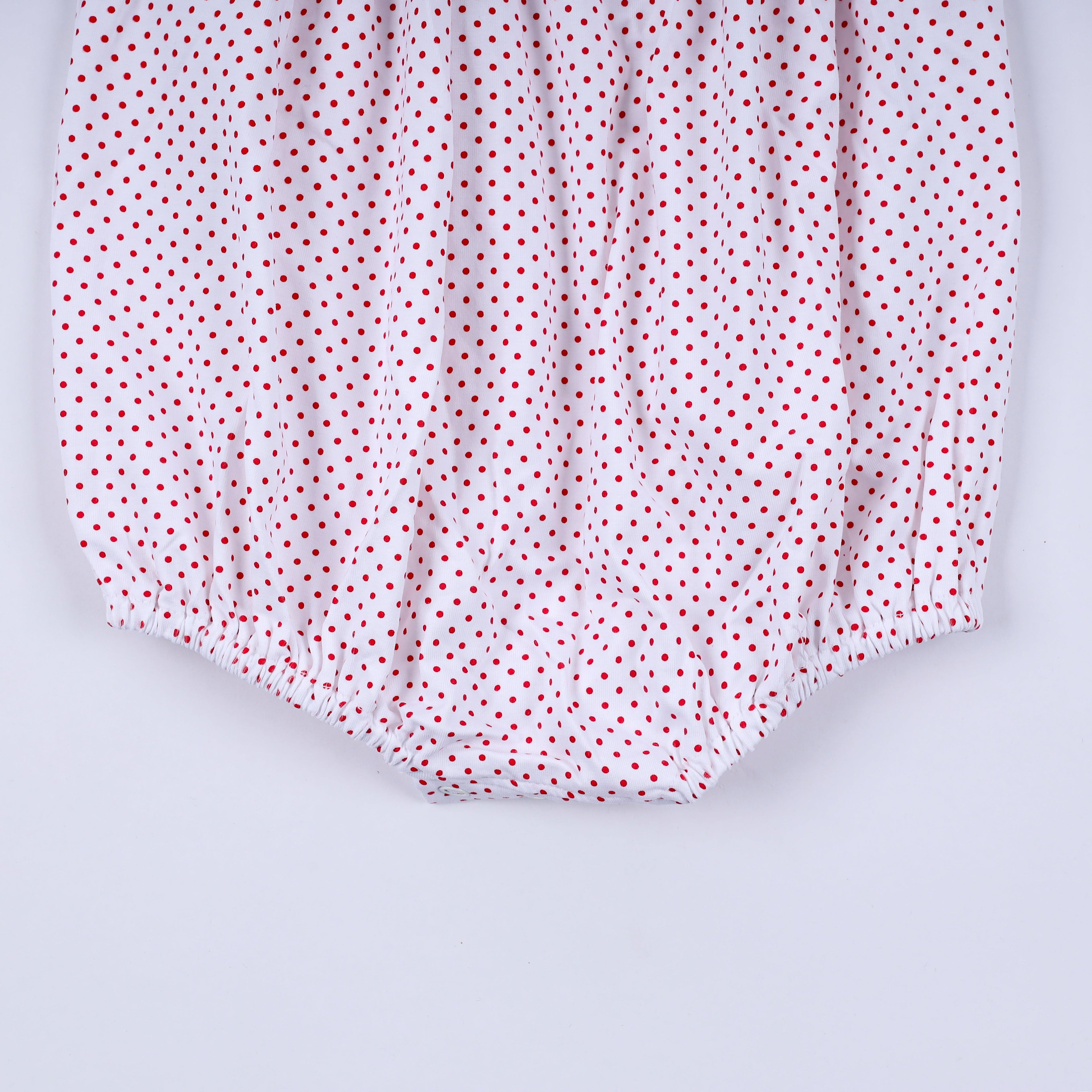 Red gingerbread hand smocked bubble