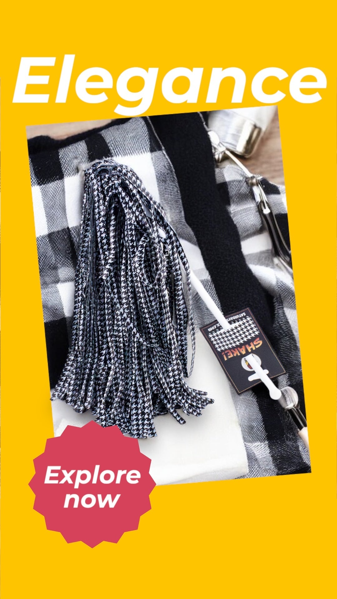 Alabama Houndstooth Pom Pom Shakers – Gameday Noise Makers for Football Fans, Tailgates & Stadium Spirit Gear