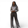 Rhinestone Ombre Cropped Hoodie Set