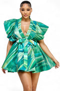 Print Wrap Dress