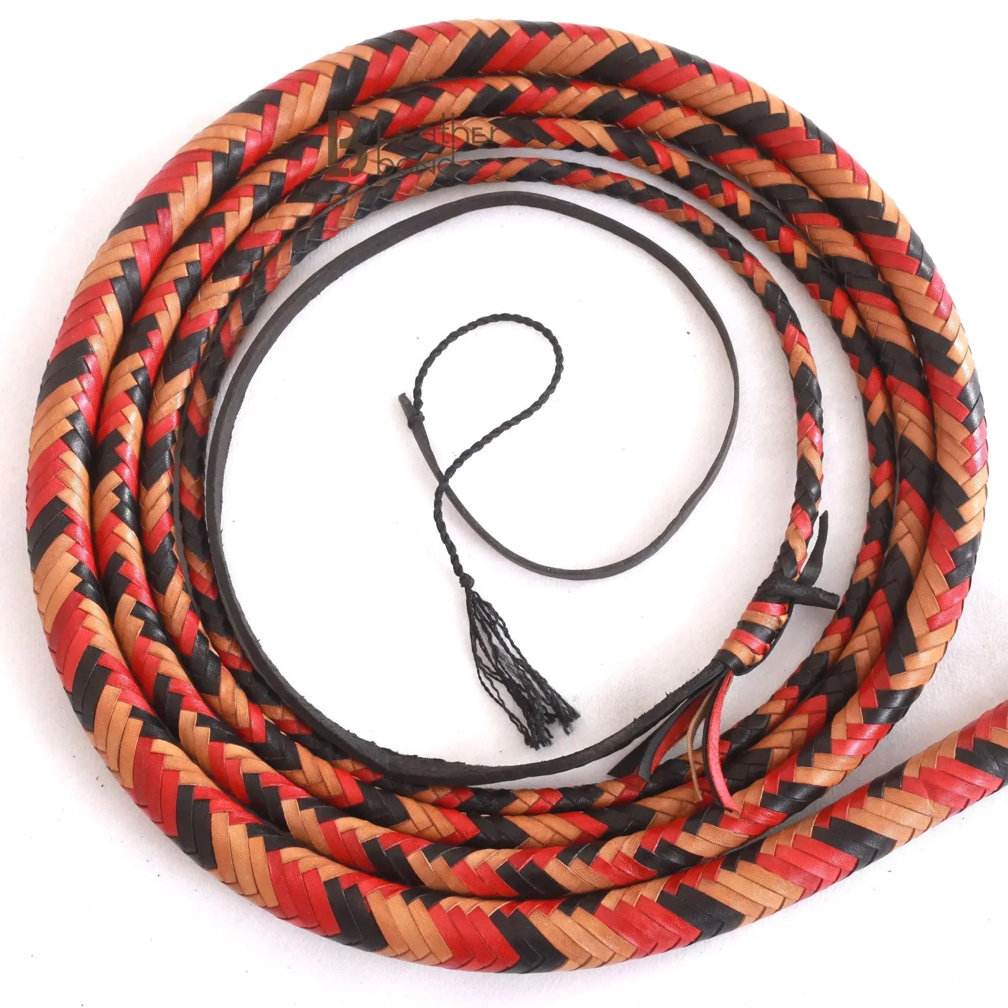 Bull Whip 6, 8, 10, 12, 14 & 16 Feet long 16 Strands Kangaroo Hide Leather Equestrian Bullwhip Leather Belly and Bolster Inside, Indiana Jones