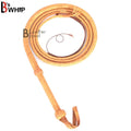 Indiana Jones Style Bull Whip 4, 6, 8 & 10 Feet Long 8 Plaits Real Tan Cowhide Leather Bullwhip