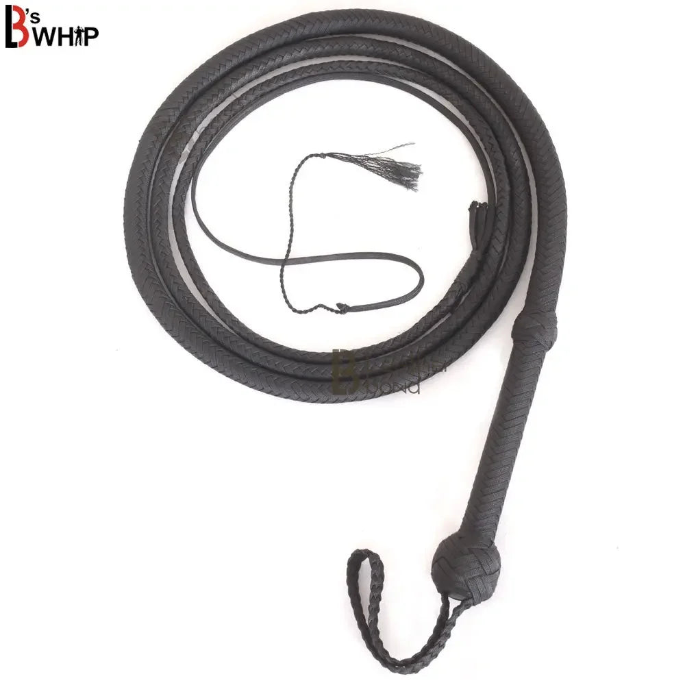 Indiana Jones Style Whip 06 to 12 Feet 12 Strands Bullwhip Para Cord Nylon Bull Whip Black