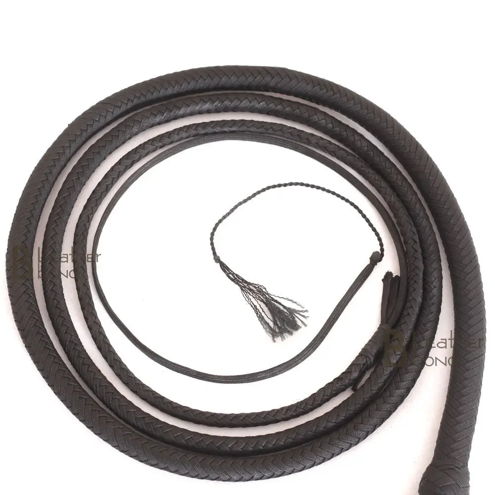 Indiana Jones Style Whip 06 to 12 Feet 12 Strands Bullwhip Para Cord Nylon Bull Whip Black