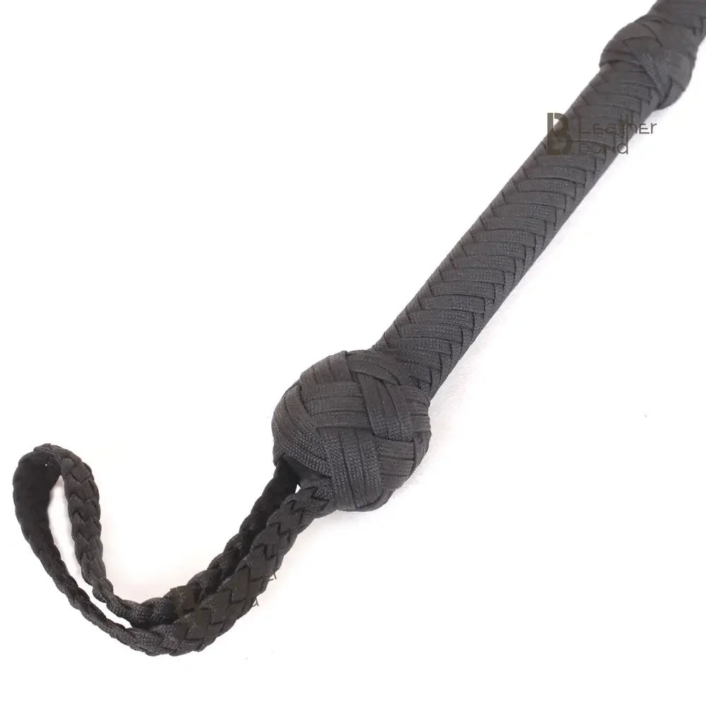Indiana Jones Style Whip 06 to 12 Feet 12 Strands Bullwhip Para Cord Nylon Bull Whip Black